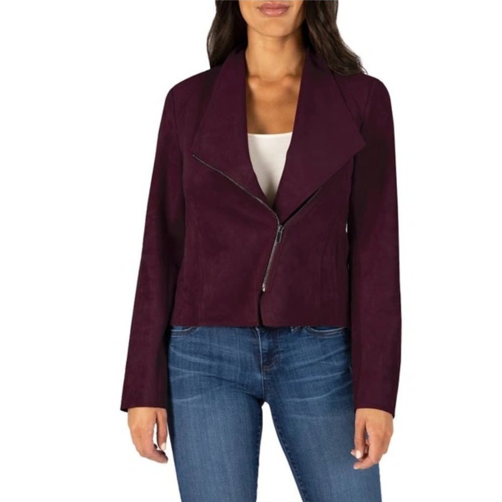 KUT from the Kloth Carina Faux Suede Drape Moto Jacket